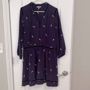 Juicy purple dress with black velvet trim
